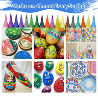 DoodleBub™ 24 Colors Dual Tip Acrylic Paint Markers Set – Vibrant Pigments, Brush & Fine Tips Ideal for DIY, Rock Painting, Art Projects